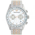 Emporio Armani Sportivo Chronograph Silver Dial Two Tone Steel Strap Watch For Men - AR5999