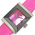 Gucci G-Frame Square Fuchsia Mother of Pearl Dial Fuchsia Leather Strap Watch For Women - YA128533
