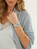 Guess Crown Jewel Diamonds Blue Dial Silver Steel Strap Watch for Women - GW0410L1