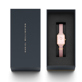 Daniel Wellington Quadro Pressed Mother of Pearl Pink Dial Pink Nylon Strap Watch For Women - DW00100509