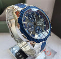 Guess Octane Chronograph Blue Dial Two Tone Steel Strap Watch for Men - W1046G2