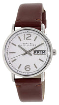 Marc Jacobs Fergus White Dial Brown Leather Strap Watch for Women - MBM8649