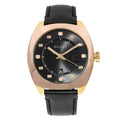 Gucci GG2570 Quartz Black Dial Black Leather Strap Watch For Men - YA142309