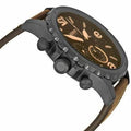 Fossil Nate Chronograph Brown Dial Brown Leather Strap Watch for Men - JR1487