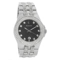 Bulova Crystal Collection Black Dial Silver Steel Strap Watch for Men - 96K102
