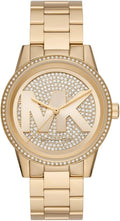 Michael Kors Ritz Pave Crystals Gold Dial Gold Steel Strap Watch for Women - MK6862