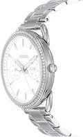 Fossil Tailor White Dial Silver Steel Strap Watch for Women - ES4262