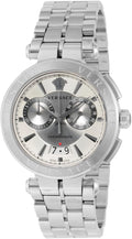Versace Aion Chronograph White Dial Silver Steel Strap Watch for Men - VBR040017
