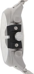 Diesel Mega Chief Chronograph Silver Dial Silver Steel Strap Watch For Men - DZ4501