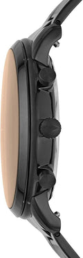 Fossil Neutra Chronograph Black Dial Black Steel Strap Watch for Men - FS5525