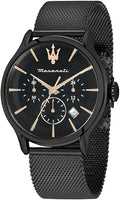 Maserati Epoca Chronograph Black Dial Black Mesh Strap Watch For Men - R8873618013