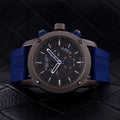 Burberry Sports Chronograph Black Dial Blue Rubber Strap Watch for Men - BU7714