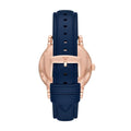 Emporio Armani Meccanico Automatic Blue Dial Blue Leather Strap Watch For Men - AR60050