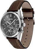 Hugo Boss Champion Grey Dial Brown Leather Strap Watch for Men - 1513815