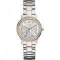 Guess Enchanting Diamonds Silver Dial Two Tone Steel Strap Watch for Women - W0305L3