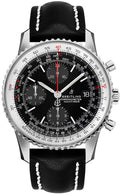 Breitling Navitimer 1 Chronograph 41mm Automatic Black Dial Black Leather Strap Mens Watch - A13324121B1P1