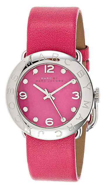 Marc Jacobs Amy Pop Pink Dial Pink Leather Strap Watch for Women - MBM1286