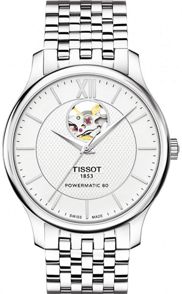 Tissot Tradition Powermatic 80 Open Heart Automatic Watch For Men - T063.907.11.038.00