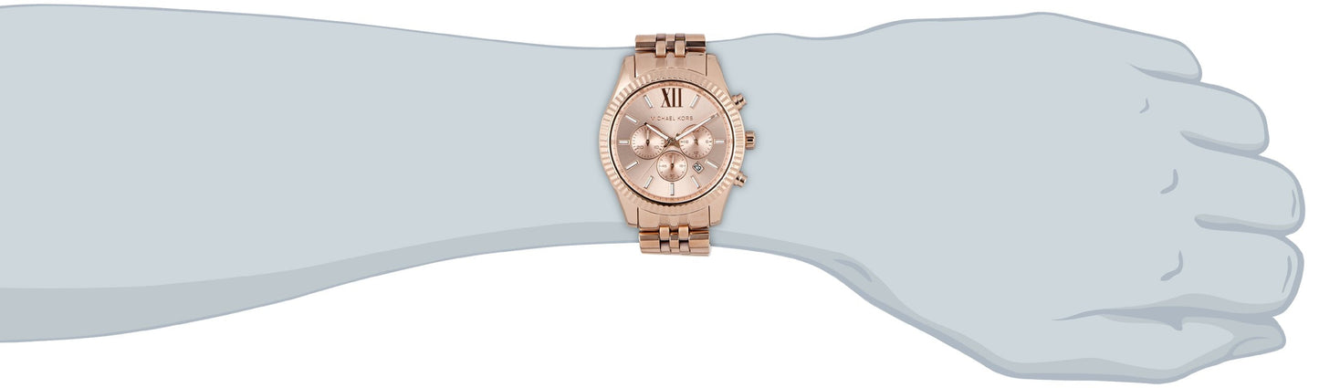 Michael Kors Lexington Rose Gold Dial Rose Gold Steel Strap Watch for Men - MK8319