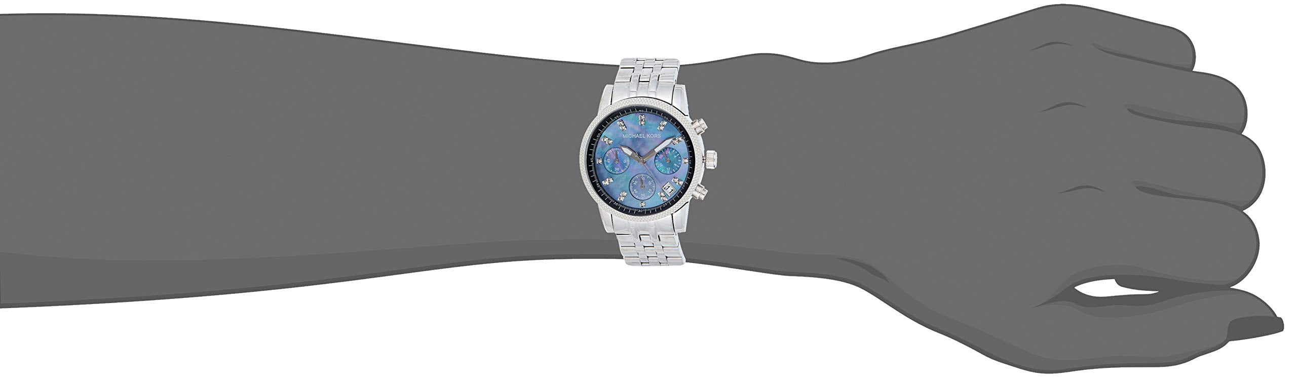 Michael Kors Jet Set Chronograph Blue Dial Silver Steel Strap Watch for Women - MK5021