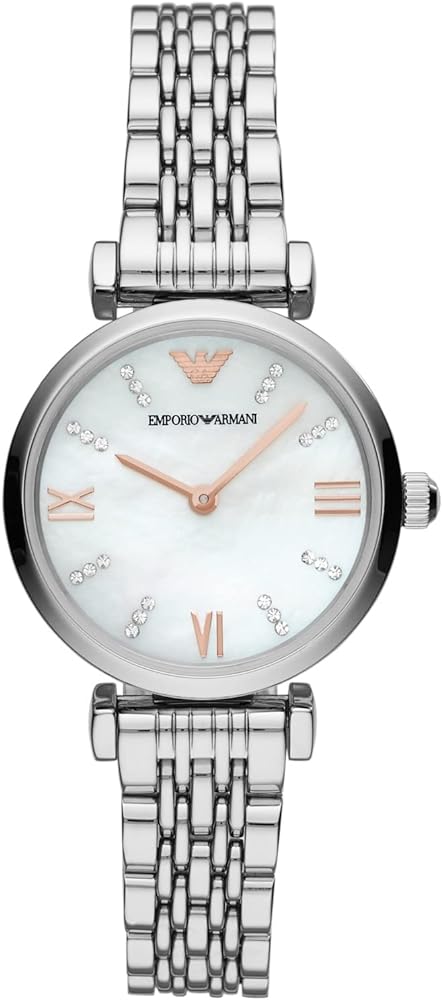 Emporio Armani Donna Mother of Pearl Dial Silver Steel Strap Watch For Women - AR11204