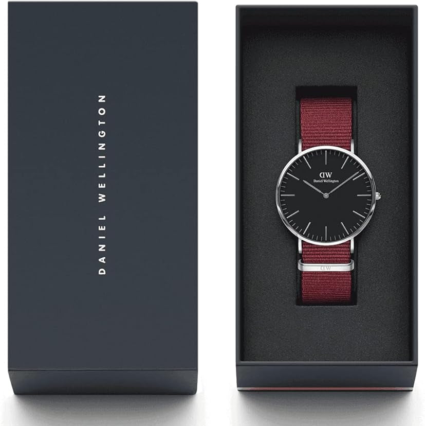 Daniel Wellington Classic Roselyn Black Dial Red NATO Strap Dial Watch For Women - DW00100270