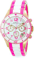 Marc Jacobs Rock Chronograph White Dial Two Tone Silicone Strap Watch for Women - MBM2593