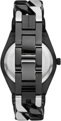 Michael Kors Lennox Analogue Black Dial Two Tone Steel Strap Watch for Women - MK7502