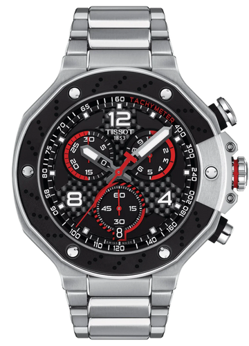 Tissot T Race Moto GP Limited Edition Chronograph Black Dial Silver Steel Strap Watch for Men - T141.417.11.057.00