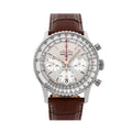 Breitling Navitimer B01 Chronograph 41 White Dial Brown Leather Strap Watch for Men - AB0139211G1P1