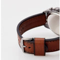 Fossil Bronson Chronograph Grey Dial Brown Leather Strap Watch for Men - FS5855