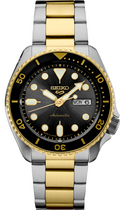 Seiko 5 Sports Automatic Special Creation Black Dial Two Tone Steel Strap Watch For Men - SRPK22