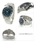 Emporio Armani Valente Chronograph Blue Dial Silver Steel Strap Watch For Men - AR1789