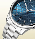 Gucci G Timeless Blue Dial Silver Steel Strap Watch For Men - YA126316