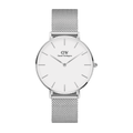 Daniel Wellington Petite Sterling White Dial Silver Mesh Bracelet Watch For Women - DW00100220