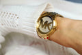 Michael Kors Bradshaw Gold Dial Gold Steel Strap Watch for Women - MK6487