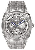 Bulova Crystal Collection Phantom Silver Dial Silver Steel Strap Watch for Men - 96C002