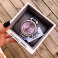 Michael Kors Parker Chronograph Pink Dial Silver Steel Strap Watch For Women - MK6105
