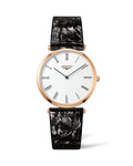 Longines La Grande Classique De Longines White Dial Black Leather Strap Watch for Women - L4.755.1.91.2