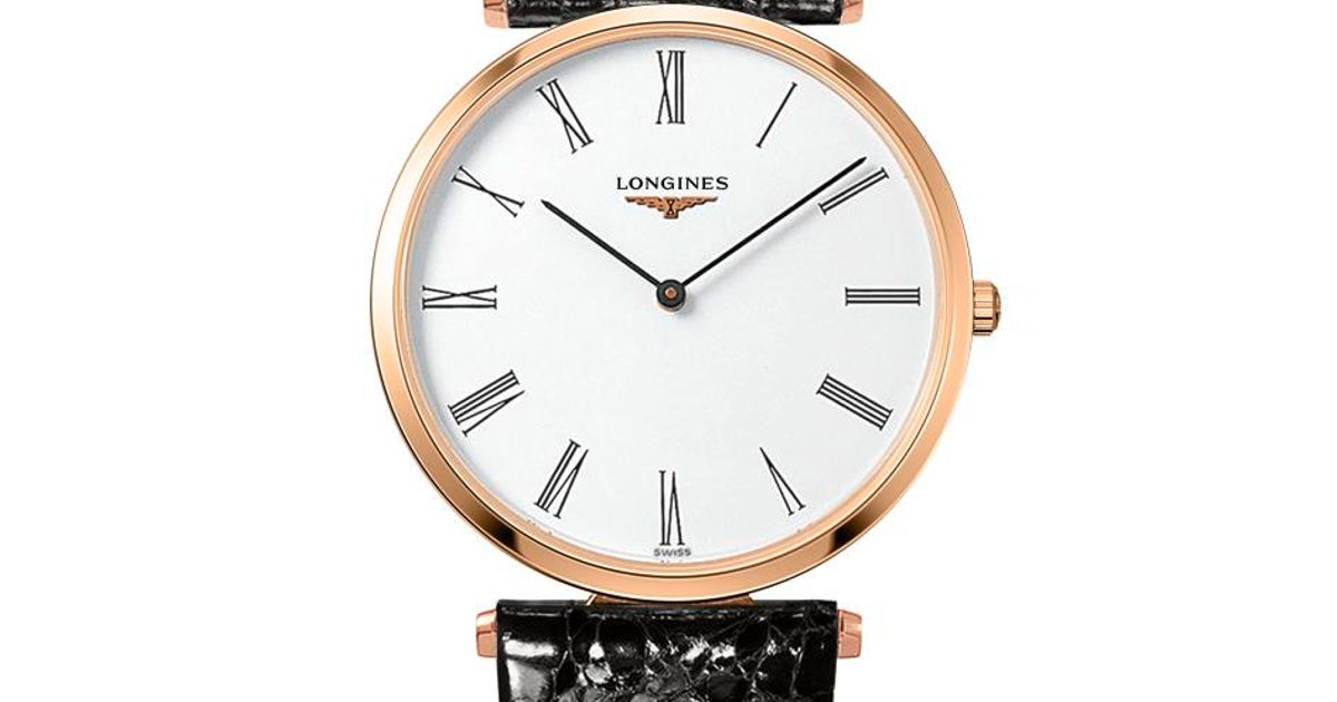 Longines La Grande Classique De Longines White Dial Black Leather Strap Watch for Women - L4.755.1.91.2