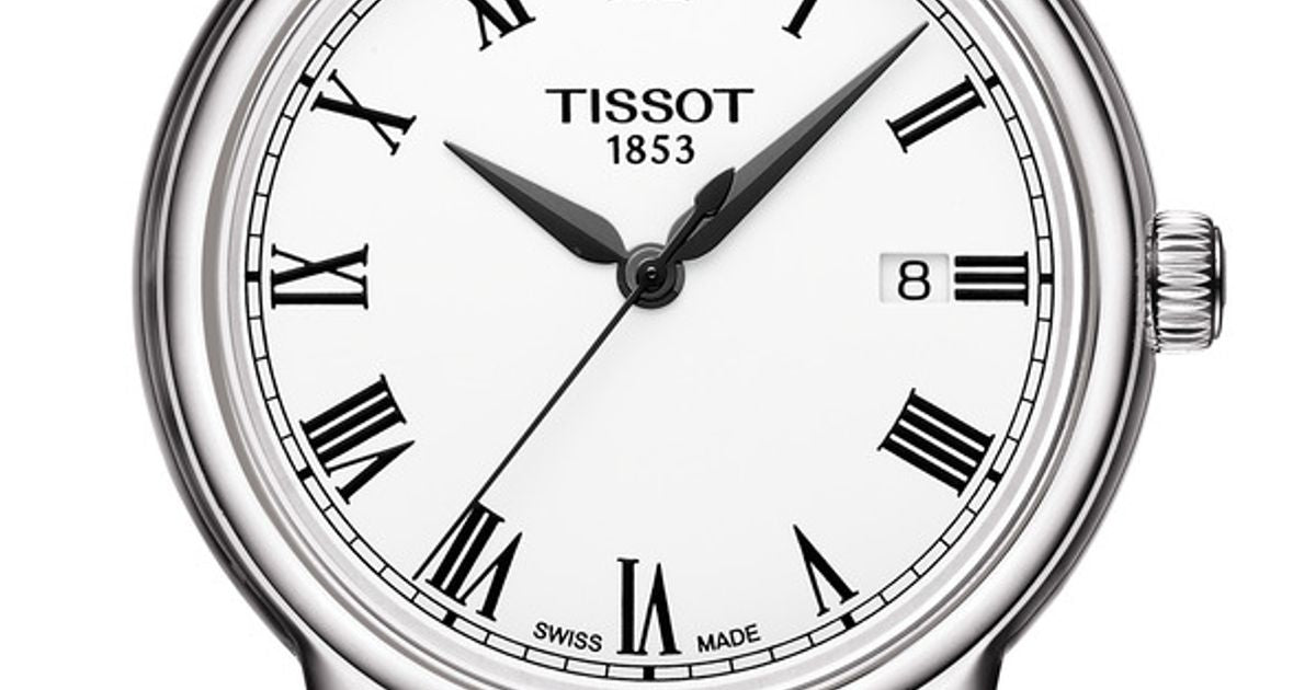 Tissot T Classic Carson White Dial Black Leather Strap Watch for Men - T085.410.16.013.00