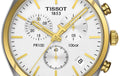 Tissot T Sport PR 100 Chronograph White Dial Two Tone Steel Strap Watch For Men - T101.417.22.031.00