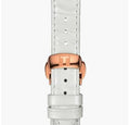 Tissot Chemin Des Tourelles Powermatic 80 Lady Silver Dial White Leather Strap Watch For Women - T099.207.36.118.00