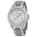 Fossil Riley Multifunction Silver Dial Silver Steel Strap Watch for Women - ES3202