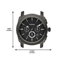Fossil Machine Chronograph Black Dial Grey Steel Strap Watch for Men - FS4662