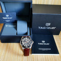 Tag Heuer Aquaracer Caliber 5 Black Dial Brown Leather Strap Watch for Men - WAY201M.FC6474
