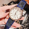 Guess Swirl Analog Quartz White Dial Blue Rubber Strap Watch for Women - W1096L4