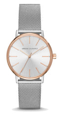 Armani Exchange Lola Analog White Dial Silver Mesh Strap Watch For Women - AX5537