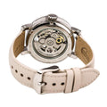 Fossil Boyfriend Automatic Skeleton Silver Dial White Leather Strap Watch for Women - ME3069
