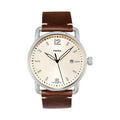 Fossil The Commuter White Dial Brown Leather Strap Watch for Men - FS5275